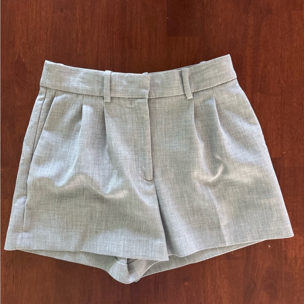 Babaton Light Gray High Waist Shorts
